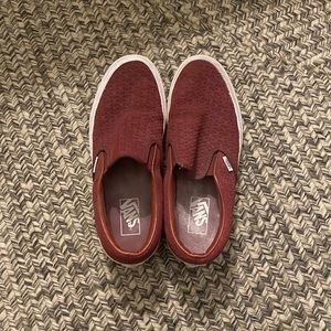 vans maroon slip ons
